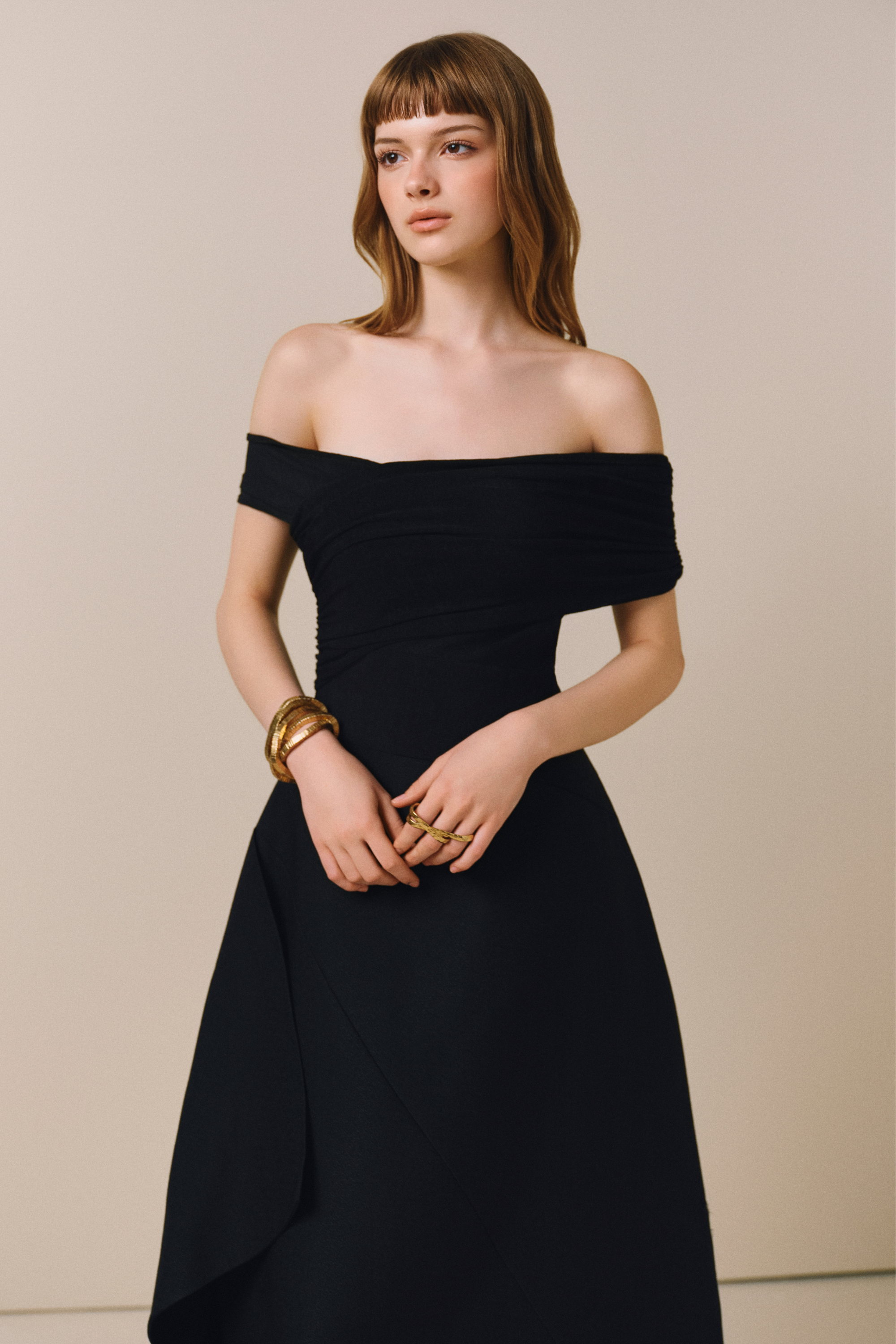 NANCY Off-Shoulder Midi Dress