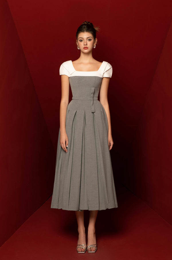 Daphne Two-tone Midi Dress