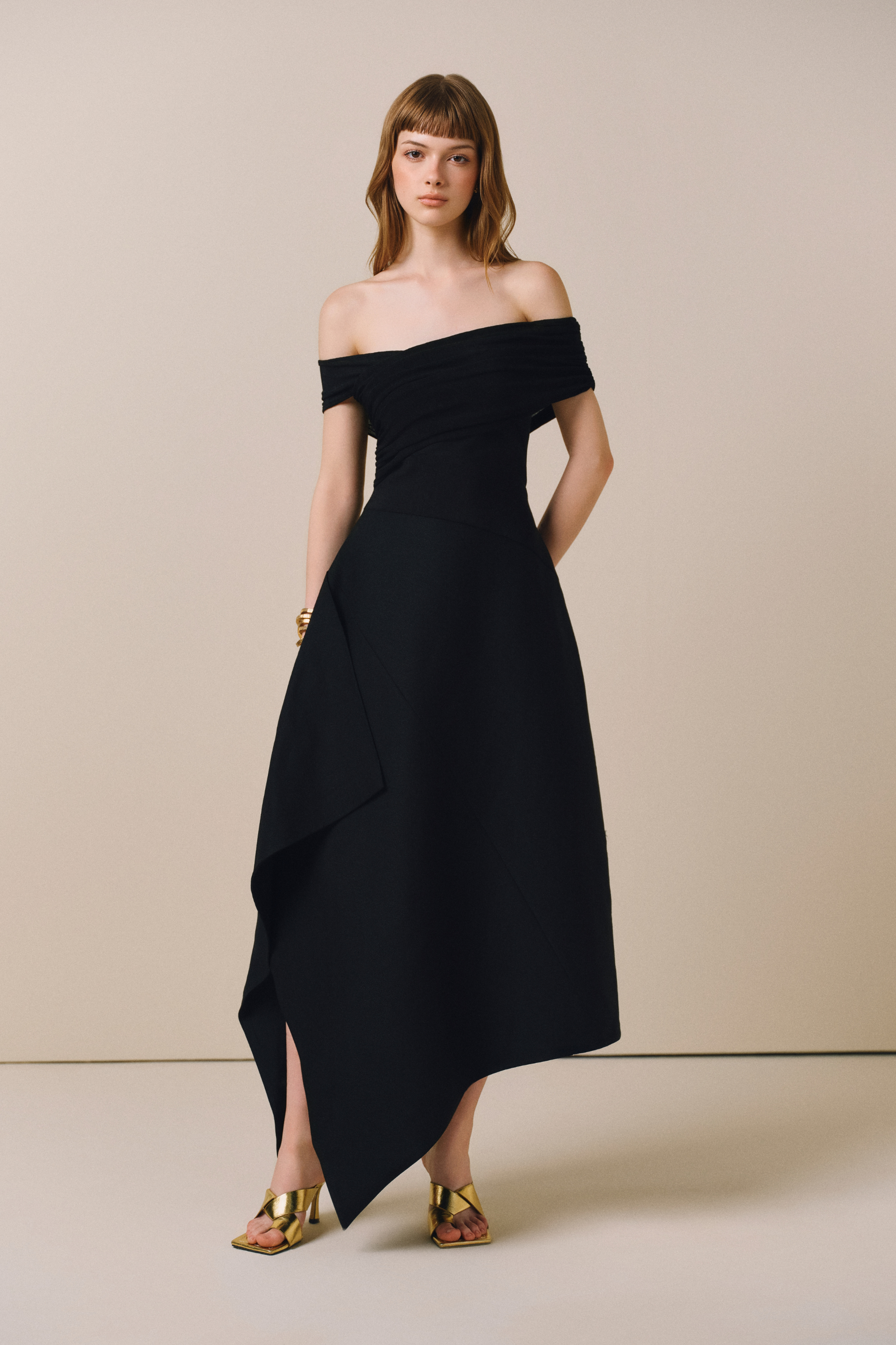 NANCY Off-Shoulder Midi Dress