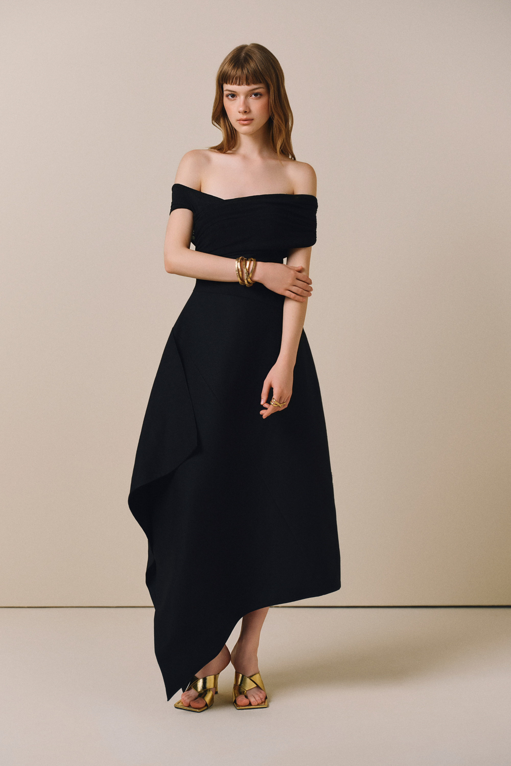 NANCY Off-Shoulder Midi Dress