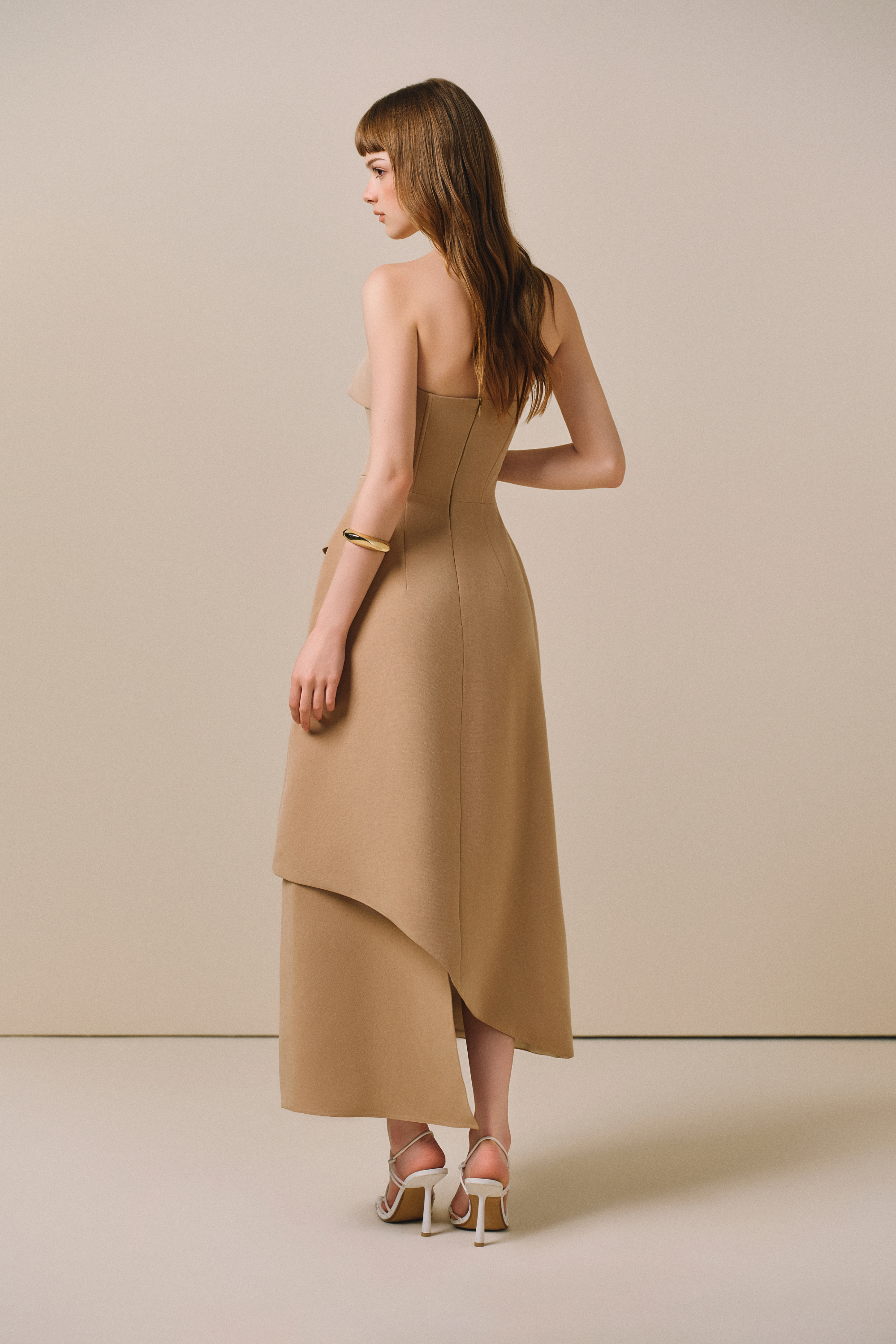 NASIR Off-Shoulder Midi Dress