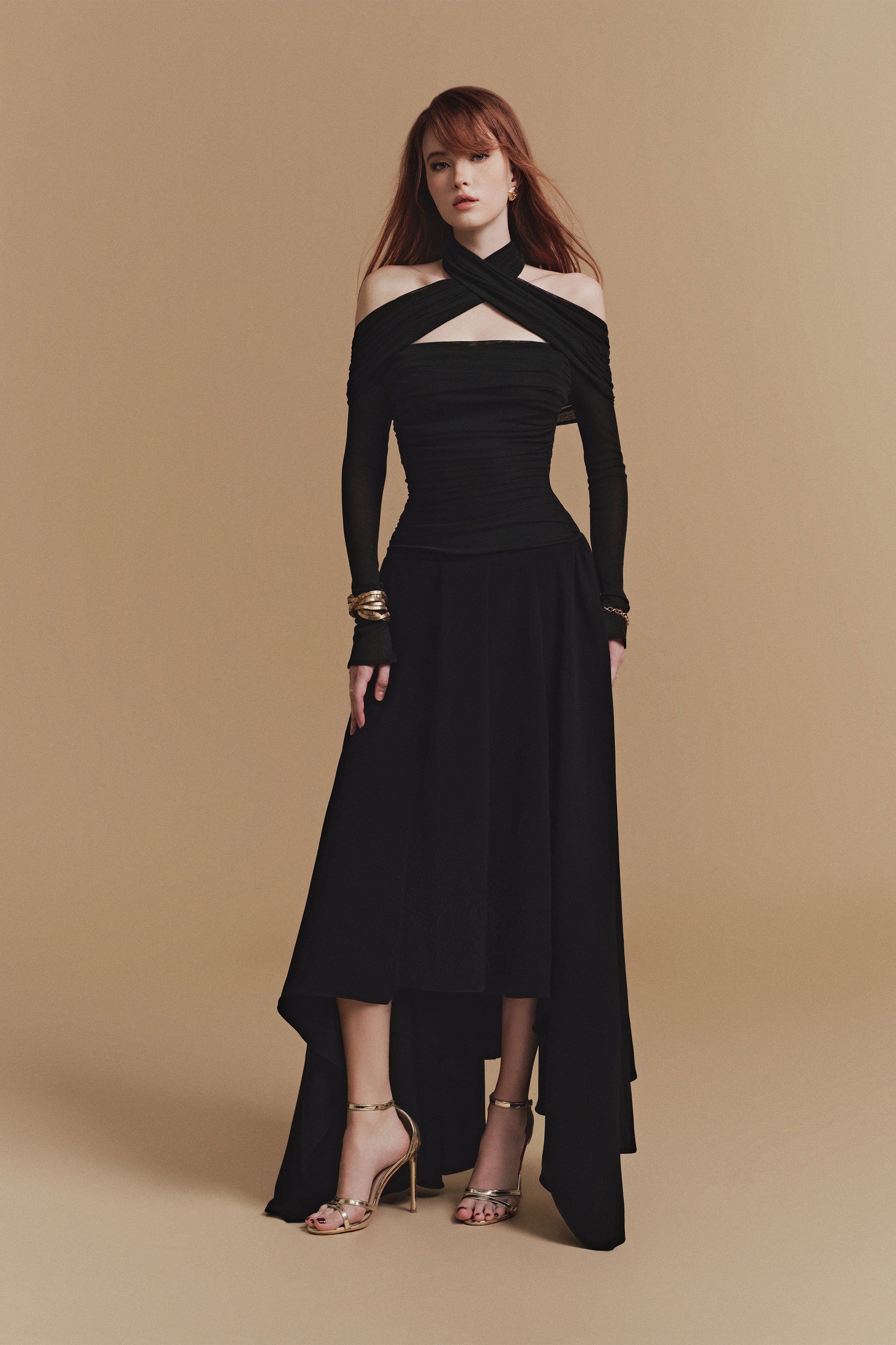 SILOUH Long sleeve Midi Dress