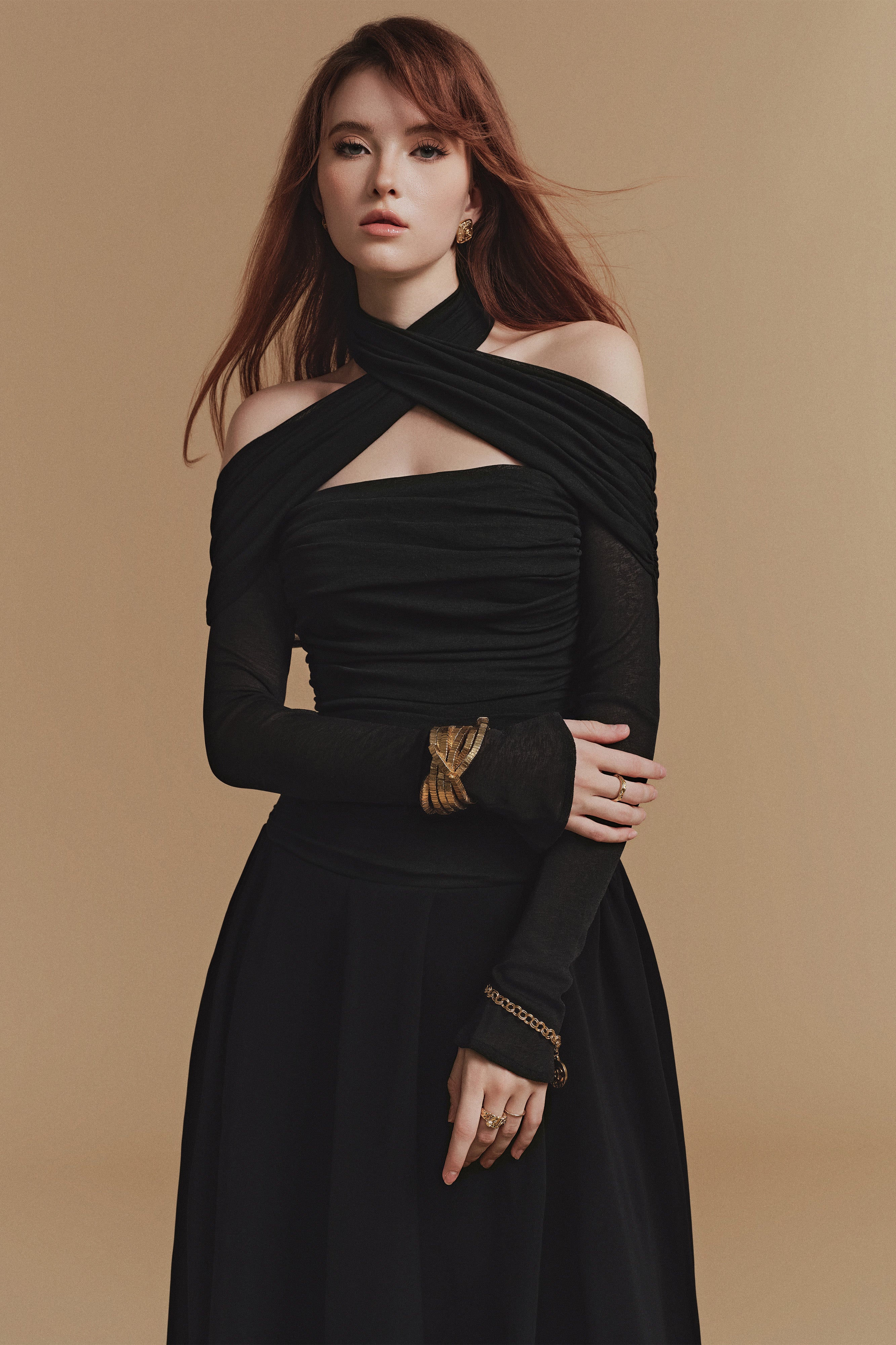 SILOUH Long sleeve Midi Dress