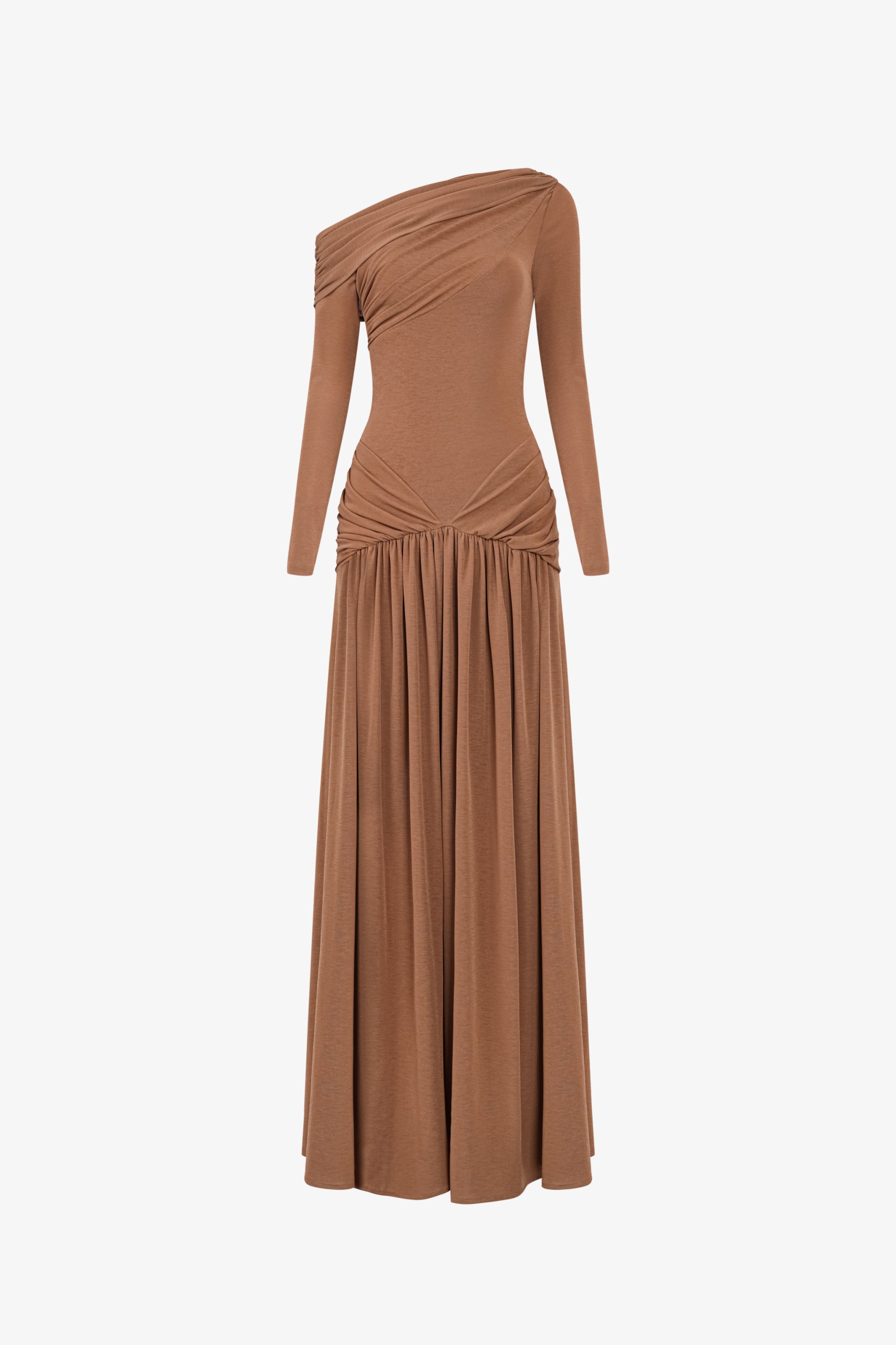ROCHEL Asymmetric Long sleeve Maxi Dress