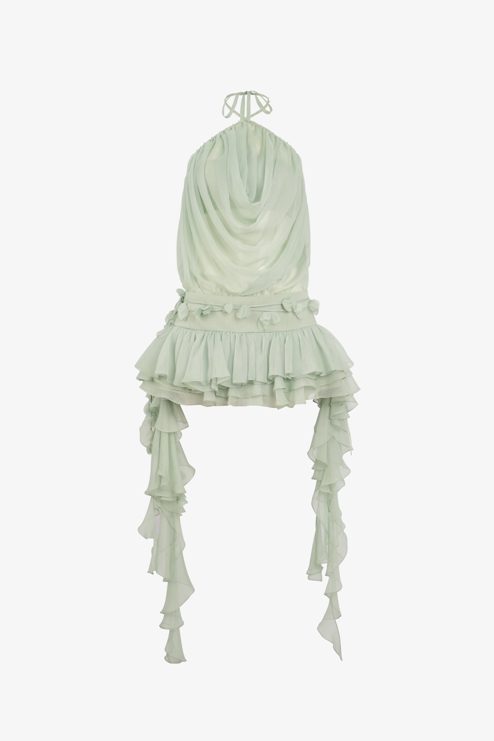 Evelina Halter Draped Mini Dress