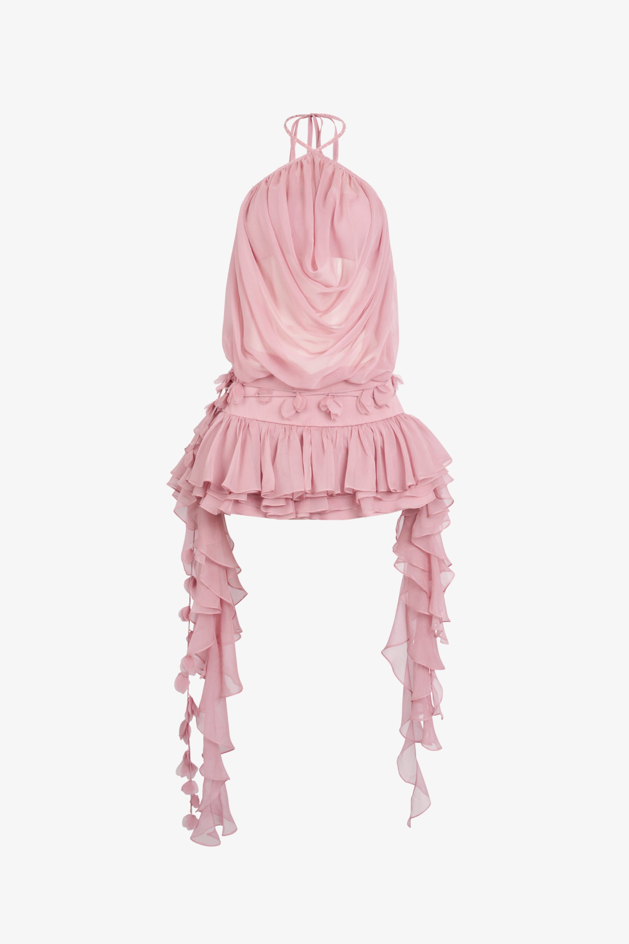 Evelina Halter Draped Mini Dress