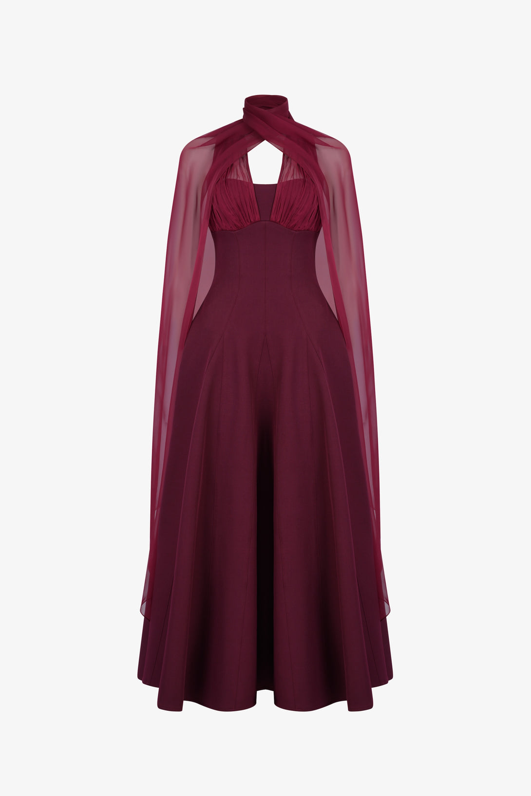 ZYRA Midi Dress with Chiffon Cape – CICI OFFICIAL WEBSITE