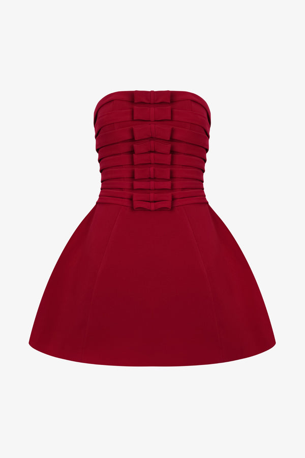 NOIRE Bustier Midi Dress with Cape