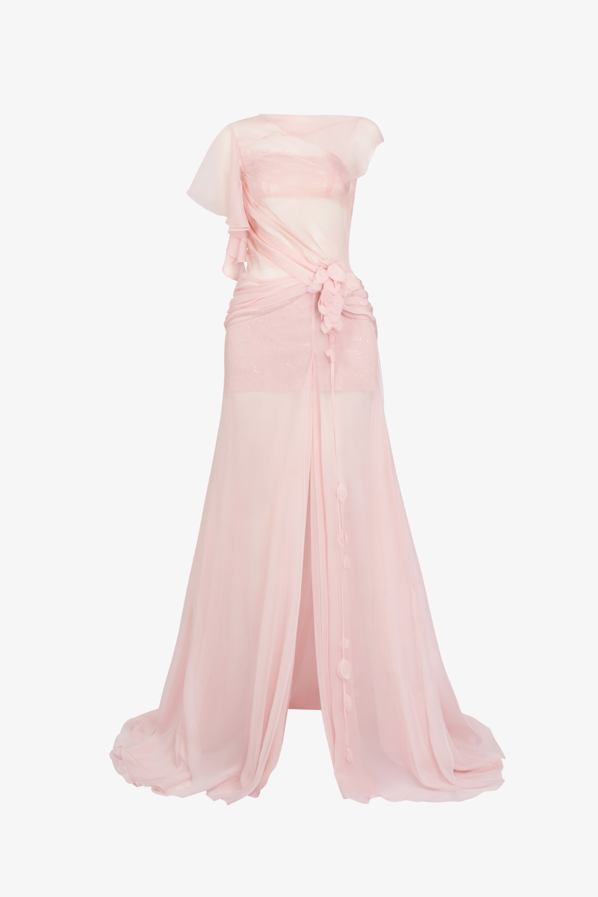 Aurora Backless Sheer Maxi Dress