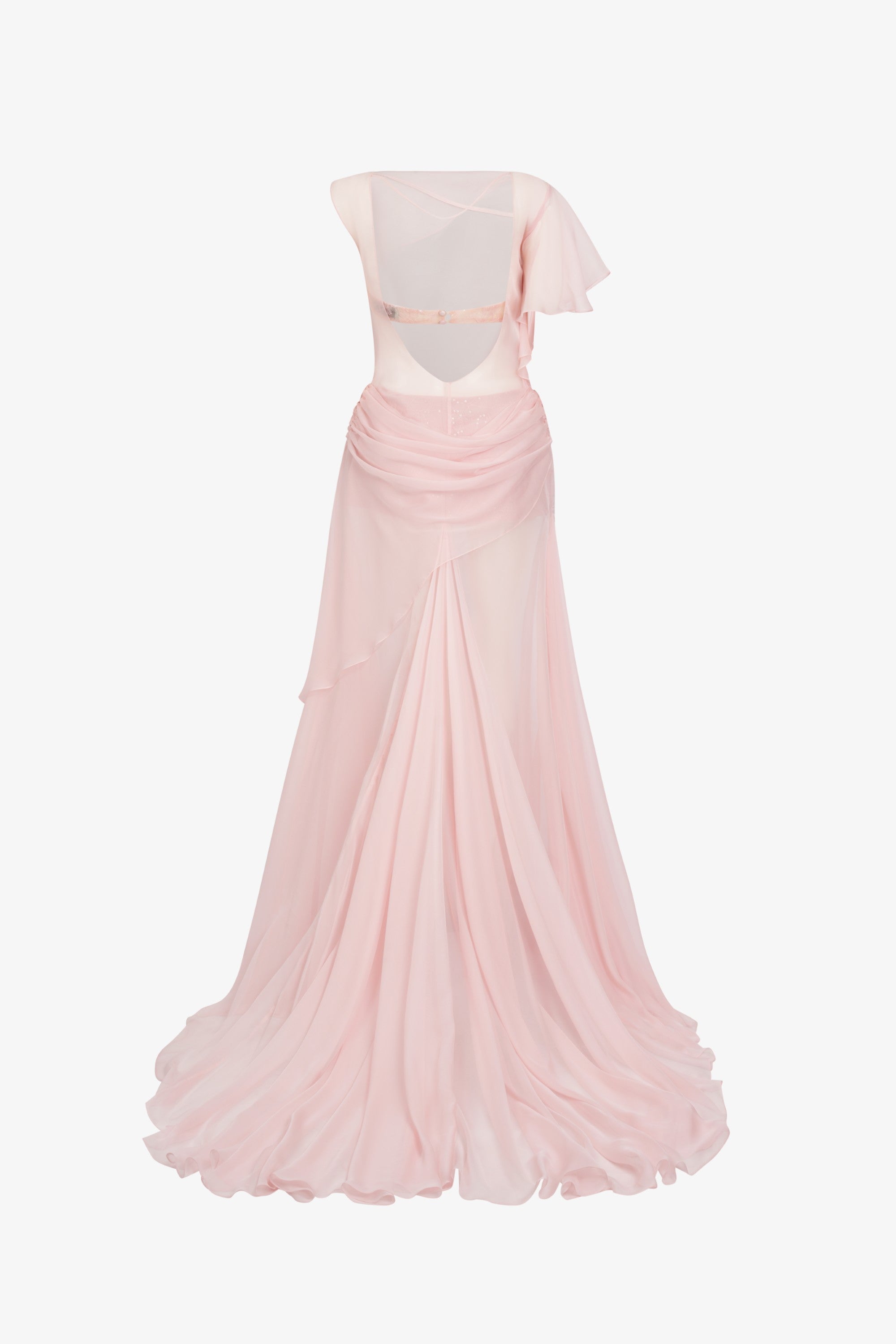 Aurora Backless Sheer Maxi Dress