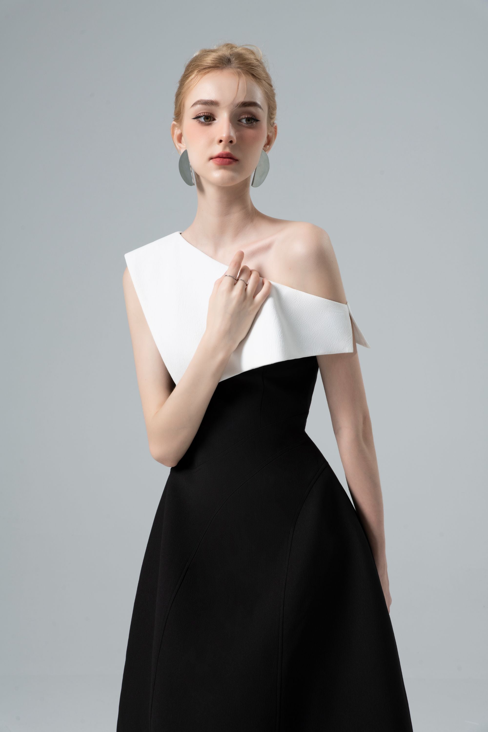 Clio Asymmetric Off-shoulder Dress