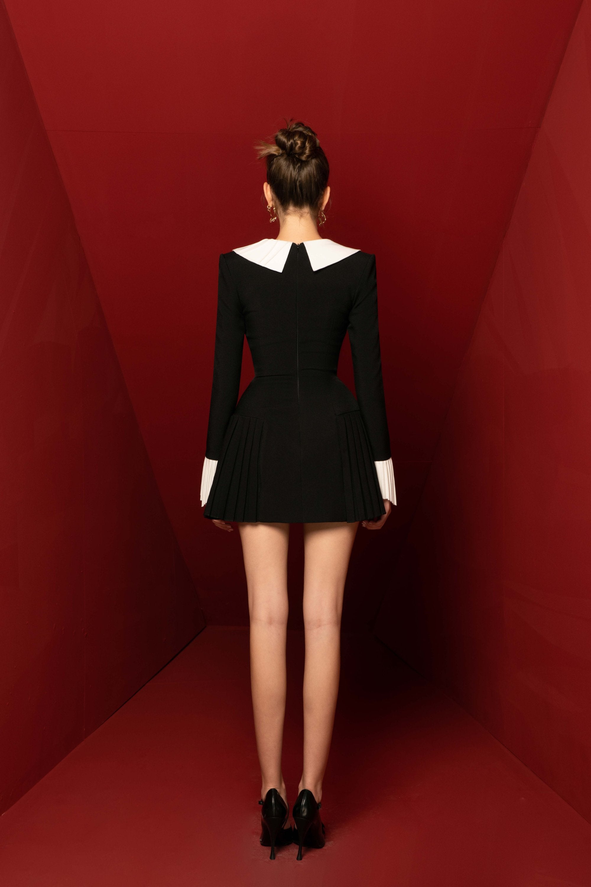 Eliana Flare Mini Dress Black