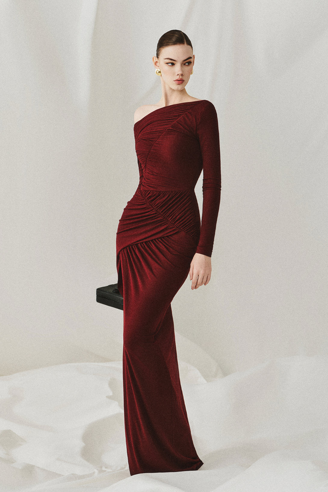 summer wedding guest dress off the shoulder Chic & Modern Off-Shoulder Mother of the Bride Dress Wedding Guest Dress QM3221 US2 / Custom Color