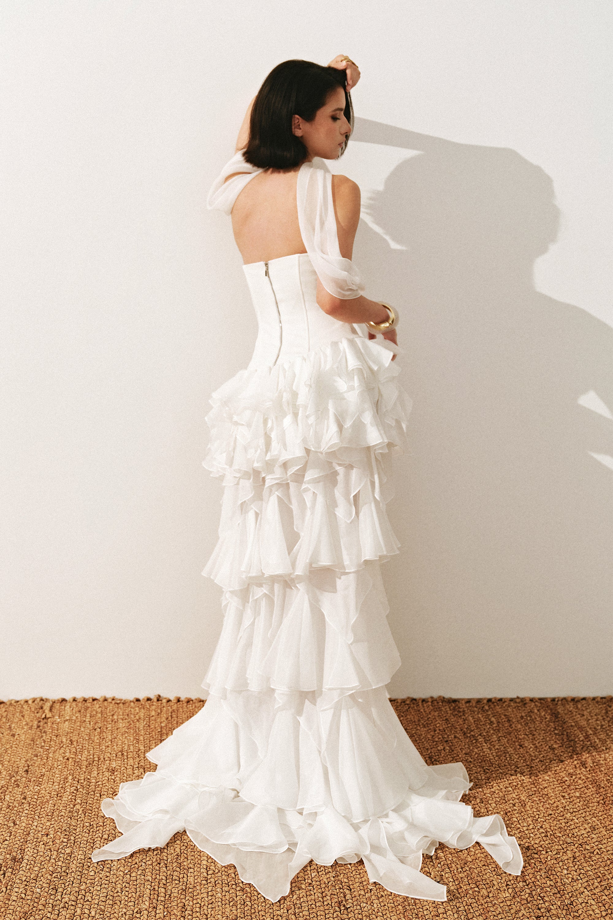 Lucille Ruffled High-Low Dress