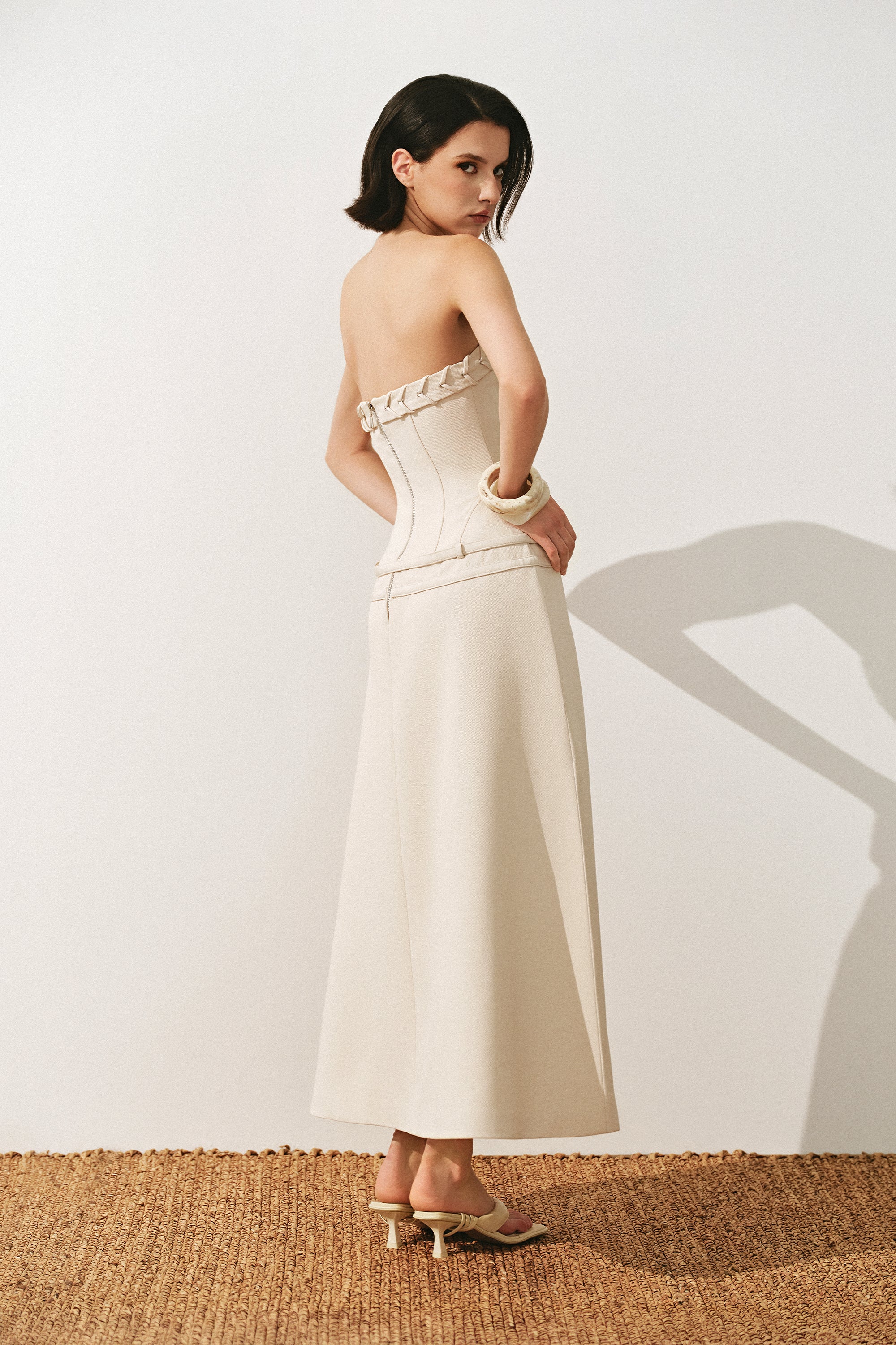 Cosette Strapless Corset Midi Dress