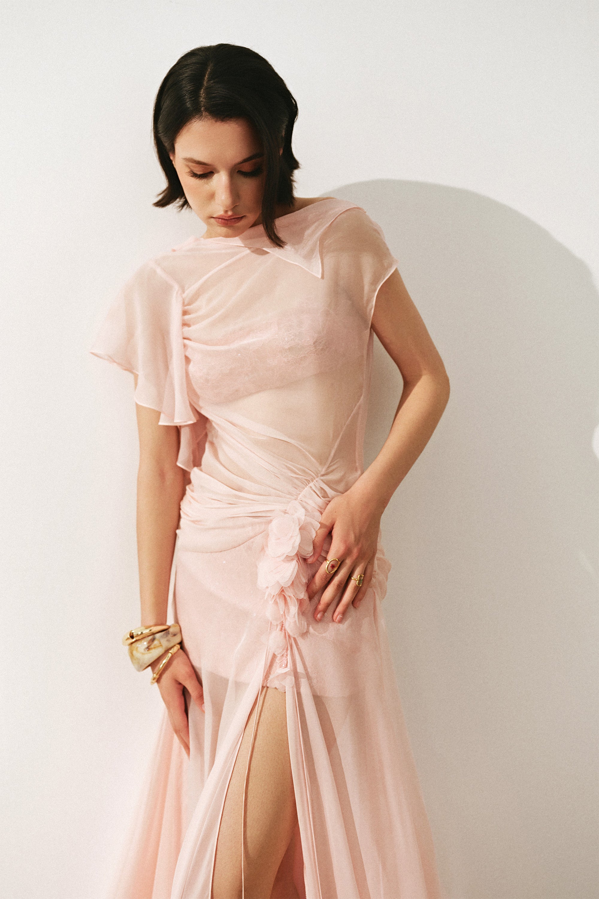 Aurora Backless Sheer Maxi Dress