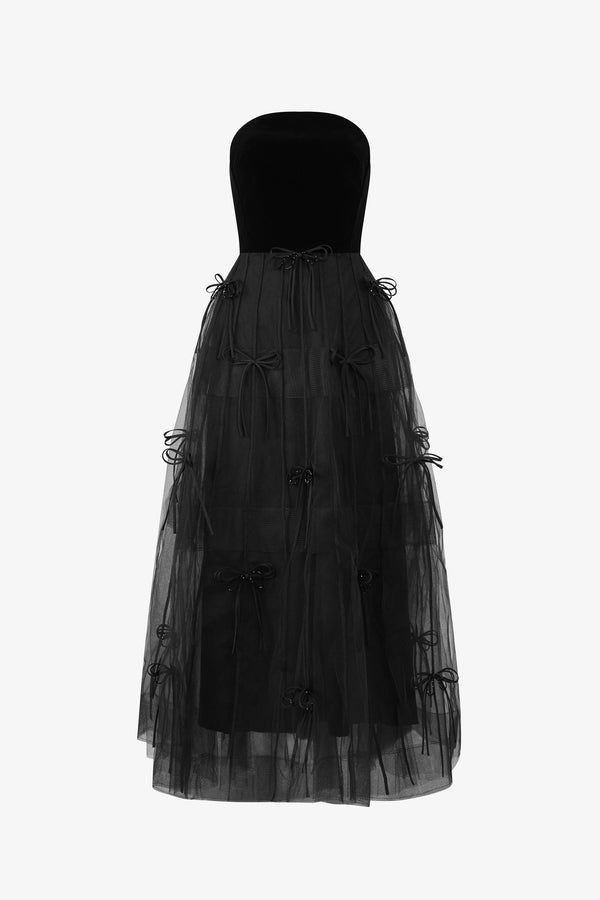 Adela Cape Bustier Dress