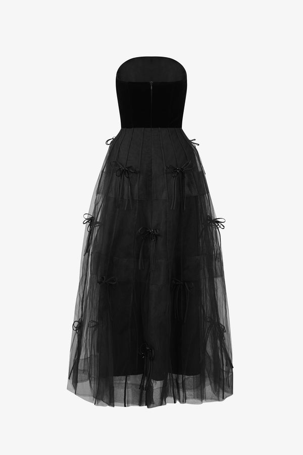 Adela Cape Bustier Dress
