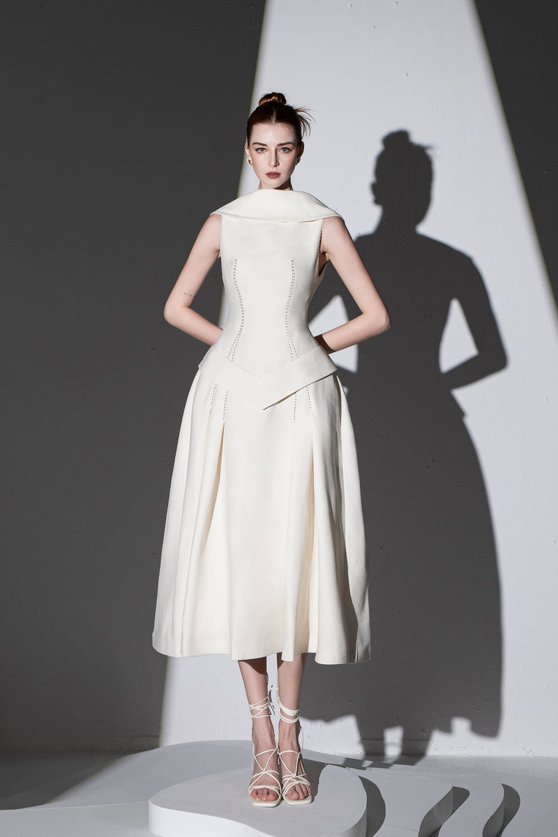 Lavina Craft Sleeveless Midi Dress – CICI OFFICIAL WEBSITE | CICI BY CICI