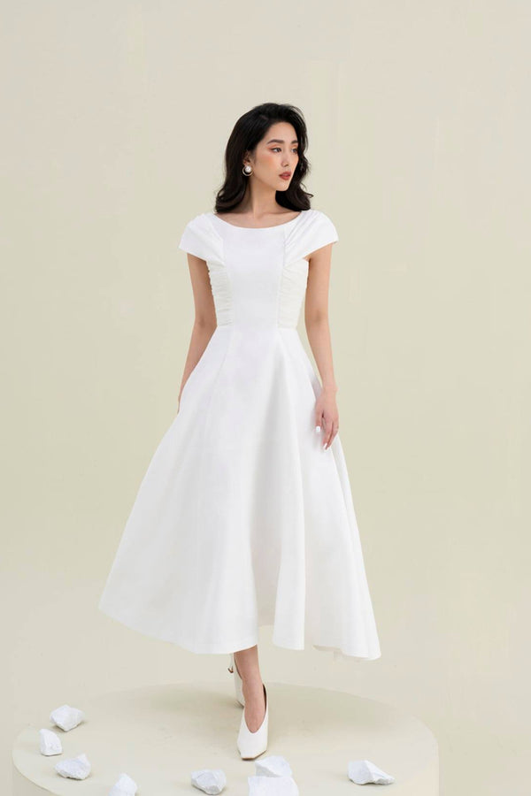 Lita White Midi Dress